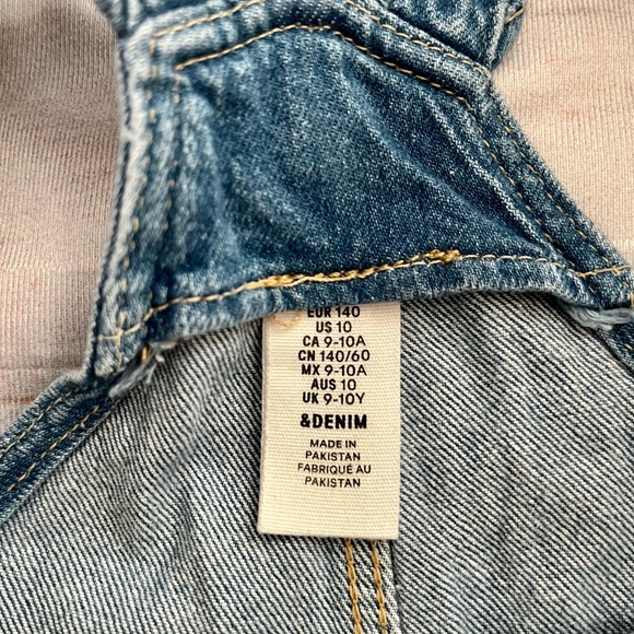 H&M conscious line jean overalls with ruffles size 9-10 - Picture 4 of 5
